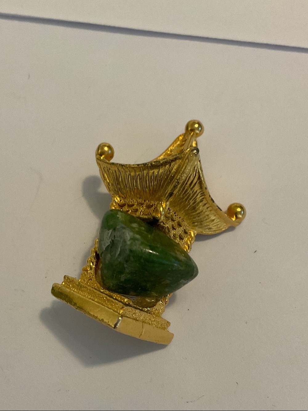 Vintage jade brooch